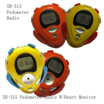  Pedometer Radio with Heart Rate Monitor