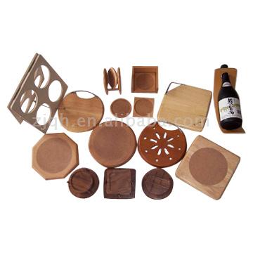  Wooden Coaster, Mat, Wine Holder (Wooden Coaster, Mat, Porte-bouteille)