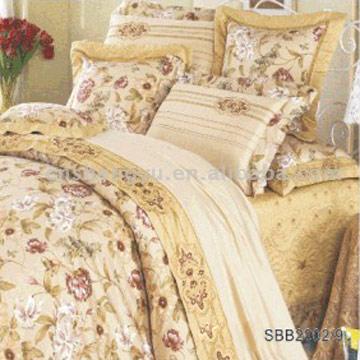  9pc 100% Cotton Embroidered and Printed Bedding Set (9pc 100% Хлопок вышивкой и печатная Комплекты постельных принадлежностей)