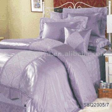  Satin Jacquard Embroideried 9pcs Bedding Set (Атласные жаккард Embroideried 9шт Комплекты постельных принадлежностей)