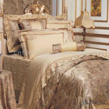  Satin Jacquard Embroideried 9pcs Bedding Set (Атласные жаккард Embroideried 9шт Комплекты постельных принадлежностей)