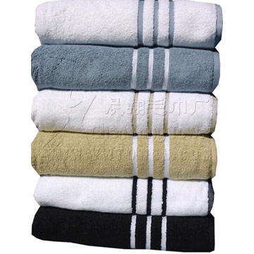  Cotton Bath Towel with Satin Border (Serviette de bain en coton avec Satin frontaliers)