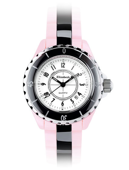  White Ceramic Watch 8892003(Black-Pink) (White Ceramic Watch 8892003 (noir-rose))