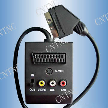  Scart Plug to 21 Pin Socket with S-VHS Jack ( Scart Plug to 21 Pin Socket with S-VHS Jack)