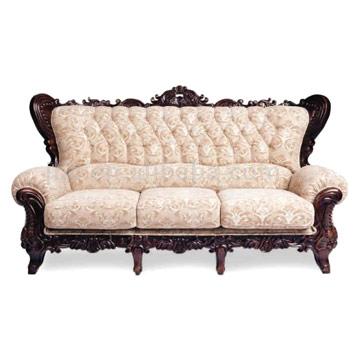  Fabric Wooden Carved Sofa (#3700) (Stoff aus Holz geschnitzt Sofa (# 3700))