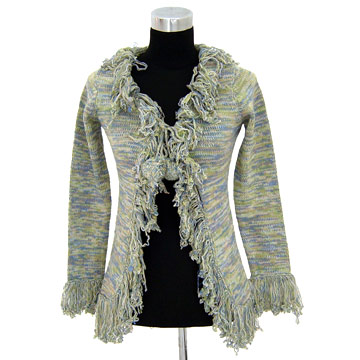  Ladies` 100% Acrylic Twisted Yarn Cardigan ( Ladies` 100% Acrylic Twisted Yarn Cardigan)