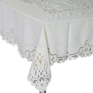  Embroidered Cutwork Tablecloth ( Embroidered Cutwork Tablecloth)