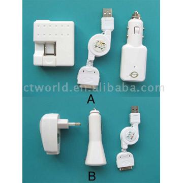  3 in 1 Charger for iPod