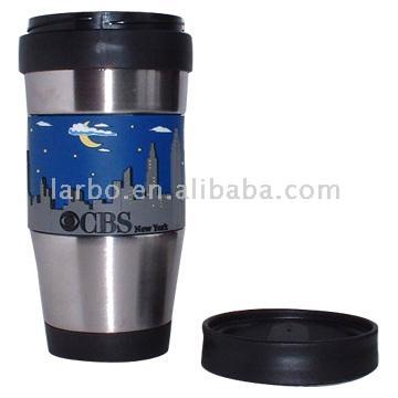  Stainless Steel Travel Mug with PVC Belt in 2D or 3D (Stainless Steel Voyage Tasse avec PVC Belt en 2D ou en 3D)