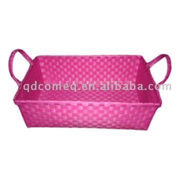  Fashion Plastic Woven Basket with Two Handles