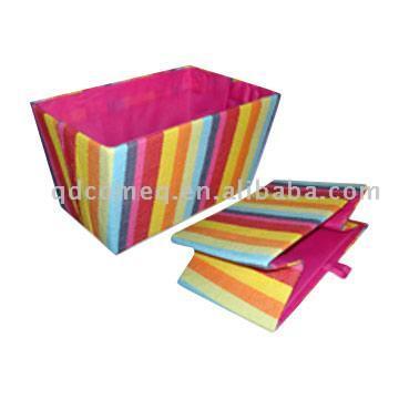  Folding Paper Fabric Basket with Fashion Stripe Color ( Folding Paper Fabric Basket with Fashion Stripe Color)