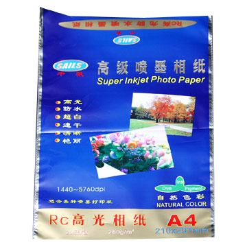  Waterproof, Micro Porous, Resin Coated Glossy Photo Paper (Imperméable, micro-poreux, Resin Coated Glossy Photo Paper)