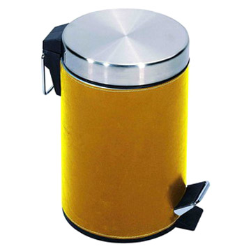  Round Step Bin with Leatherette Coated (Round Step Bin avec Similicuir couché)