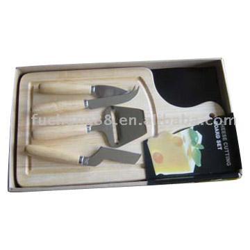  Wooden Board & Cheese Knife (Planche de bois et couteau à fromage)