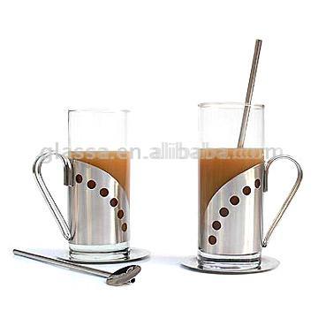 Irish Coffee Tassen mit Trinkhalme und Untersetzer Set (Irish Coffee Tassen mit Trinkhalme und Untersetzer Set)