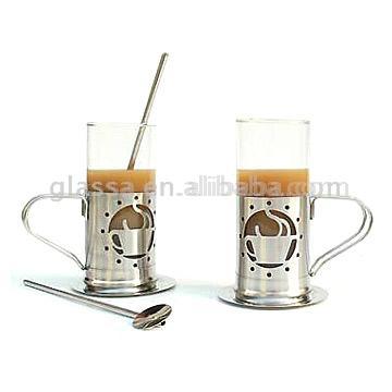 Irish Coffee Tassen mit Trinkhalme und Untersetzer Set (Irish Coffee Tassen mit Trinkhalme und Untersetzer Set)