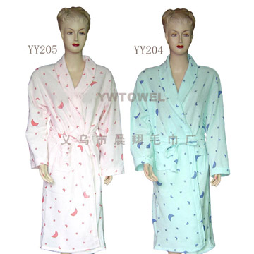  100% Polyester Printed Bathrobe (100% polyester imprimé Peignoir)