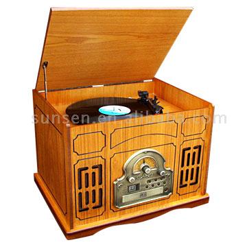  Nostalgia Wooden Turntable with Radio and CD Music Center (Nostalgie Holz-Plattenspieler mit Radio und CD Music Center)