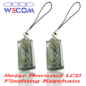  Solar Powered LCD Flashing Keychain ( Solar Powered LCD Flashing Keychain)