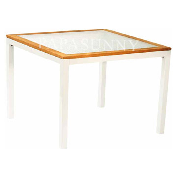  Glass Top Table (Со стеклянной столешницей таблице)