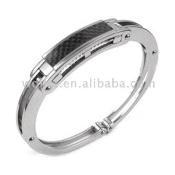  Men`s Stainless Steel Bracelet with Carbon Fiber ( Men`s Stainless Steel Bracelet with Carbon Fiber)