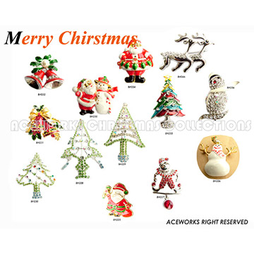  Christmas Theme Brooches