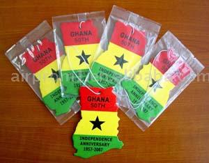  Ghana Flag Design Paper Car Freshener