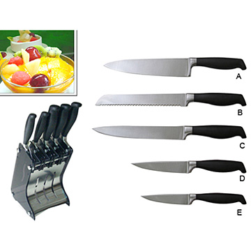  5pcs Knife Set with Acrylic (5pcs Ensemble de couteaux à l`acrylique)