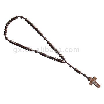  Wood Bead Cord Rosary (Wood Perlseide Rosenkranz)
