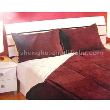  Suede and Polyester Patchwork Bedding Set ( Suede and Polyester Patchwork Bedding Set)