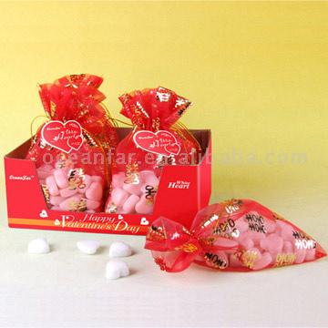  18oz. Super White Glass Stones with Red Gauze Bag Packing (18 oz Super White Glass Stones avec Red gaze Sac d`emballage)