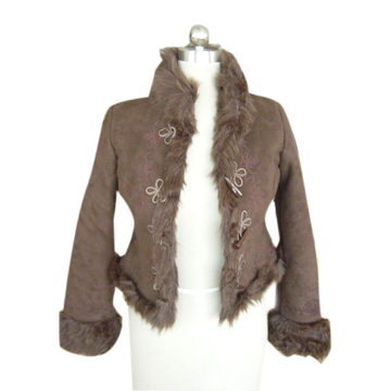  Ladies` 100% Polyester Knitted Jacket (Ladies `100% polyester tricoté Jacket)