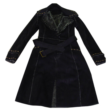  Ladies` 100% Polyester Knitted Coat (Ladies `100% polyester tricoté Coat)