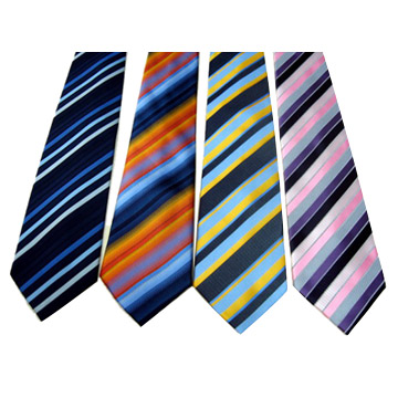  Striped Woven Silk Necktie ()