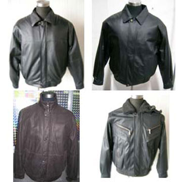  Men`s Bomber Leather Jacket (Мужские Bomber Leather J ket)