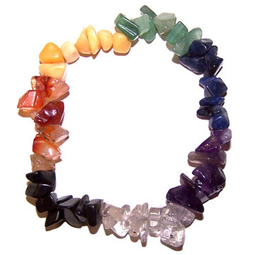  Chakra Natural Stone Chip Bracelet ( Chakra Natural Stone Chip Bracelet)