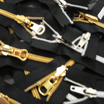  Nylon Zipper with Gold & Silver Tooth (Fermeture éclair en nylon avec Gold & Silver Tooth)
