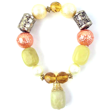  Natural Stone, Acrylic and Glass Bracelet ( Natural Stone, Acrylic and Glass Bracelet)