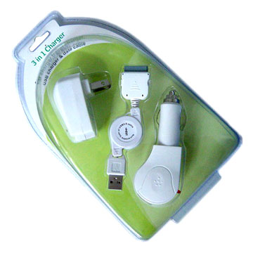  3-In-1 Charger Set for iPod (3-in  Зарядное Набор для IPod)