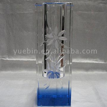  Deeply Engraved Square Crystal Vase (Глубоко Гравированные площади хрустальную вазу)