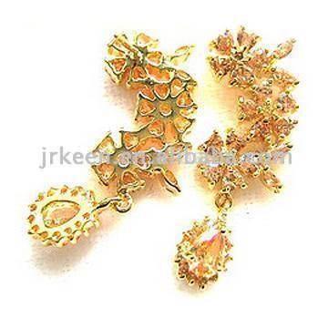  Zirconia Earrings (Zircon Boucles d`oreilles)