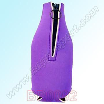  Purple Neoprene Bottle Cooler with Zipper ( Purple Neoprene Bottle Cooler with Zipper)