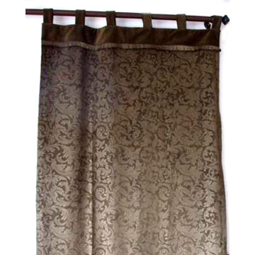  Velvet Floral Curtain with Flute Trim ( Velvet Floral Curtain with Flute Trim)