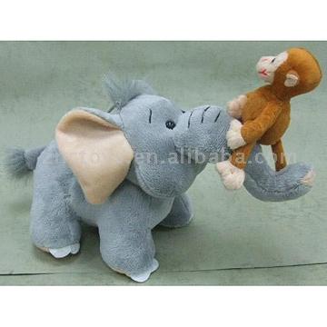 Stofftier-Elefant mit Monkey (Stofftier-Elefant mit Monkey)