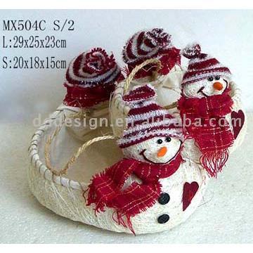  Sisal Christmas Snowman Basket ( Sisal Christmas Snowman Basket)