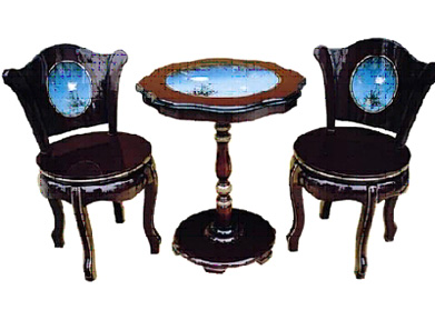  Round Table with Embedded Conch (Round Table mit Embedded Conch)