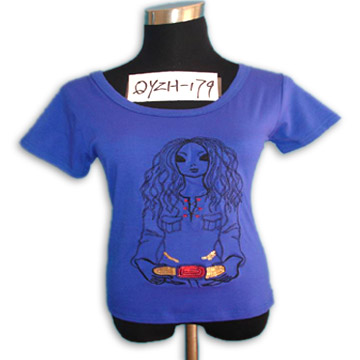  Ladies` 100% Cotton T-Shirt (Ladies `100% coton T-Shirt)