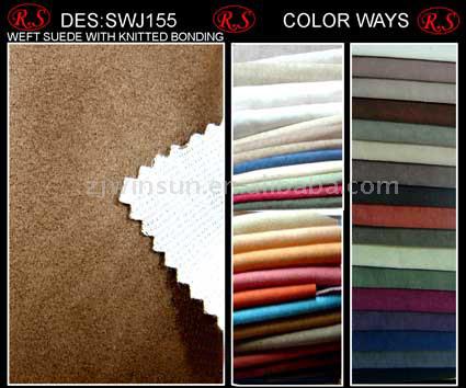  Plain Suede Fabric with Knitted Bonding ( Plain Suede Fabric with Knitted Bonding)