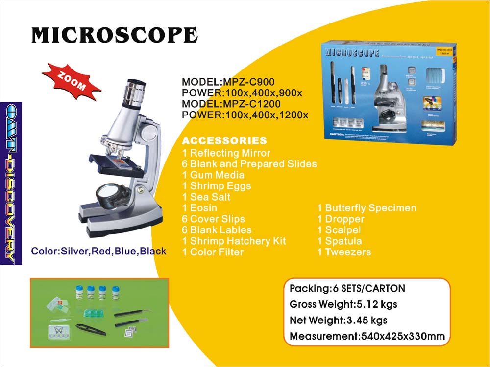  Children`s Microscope, Zoom, Optical Glass Lens (Детский микроскоп, Zoom, оптическое стекло объектива)