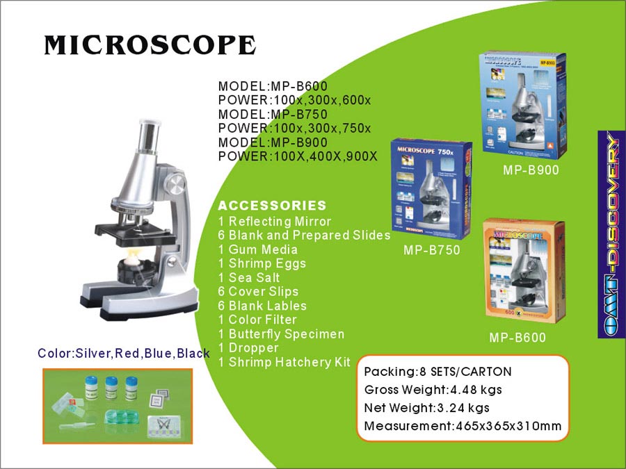  Educational Microscope, Optical Glass Lens, Novel Packing (Microscope pour l`éducation, Optical Glass Lens, Novel Emballage)